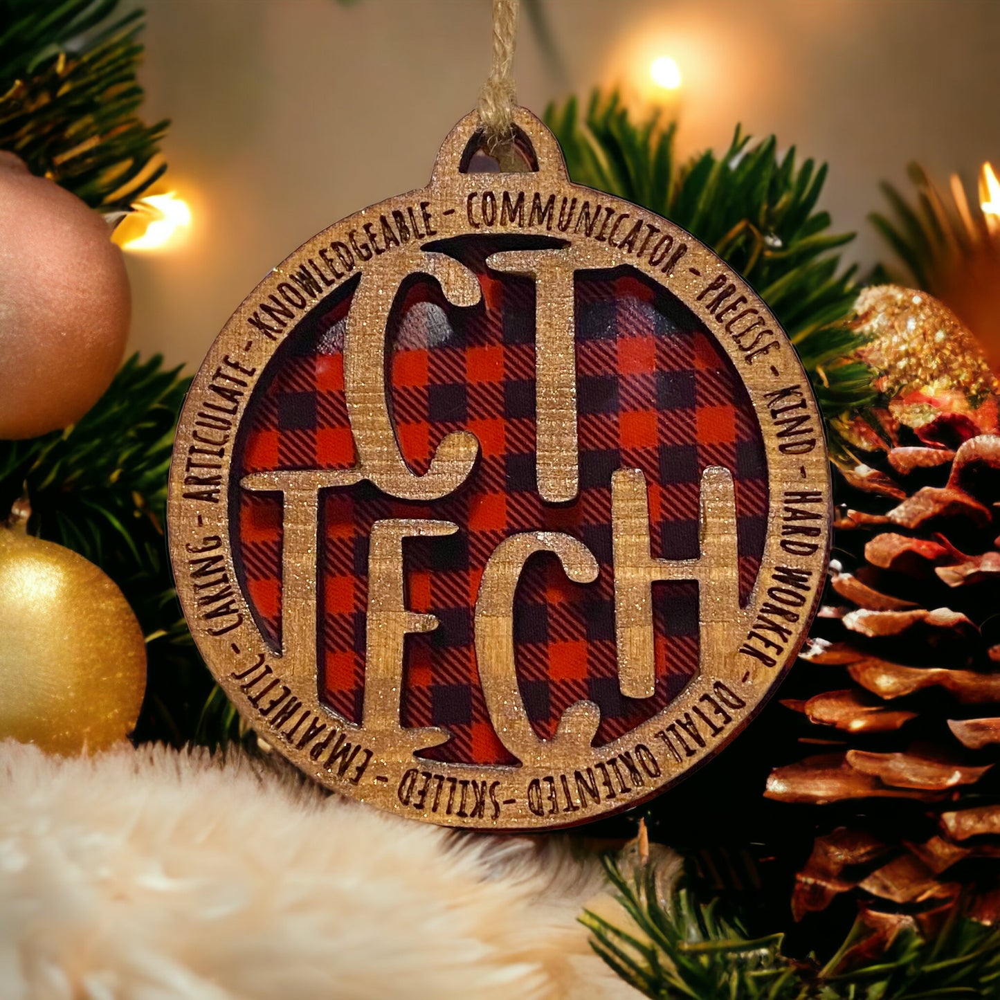 Christmas Ornament CT Tech Buffalo Plaid