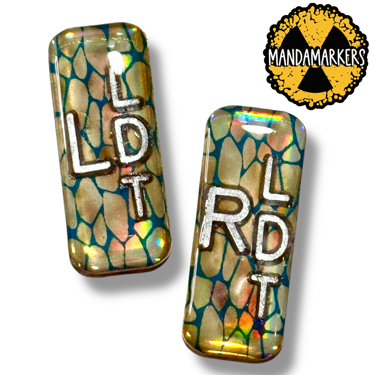 Teal and Gold Skinny Snakeskin Xray Markers