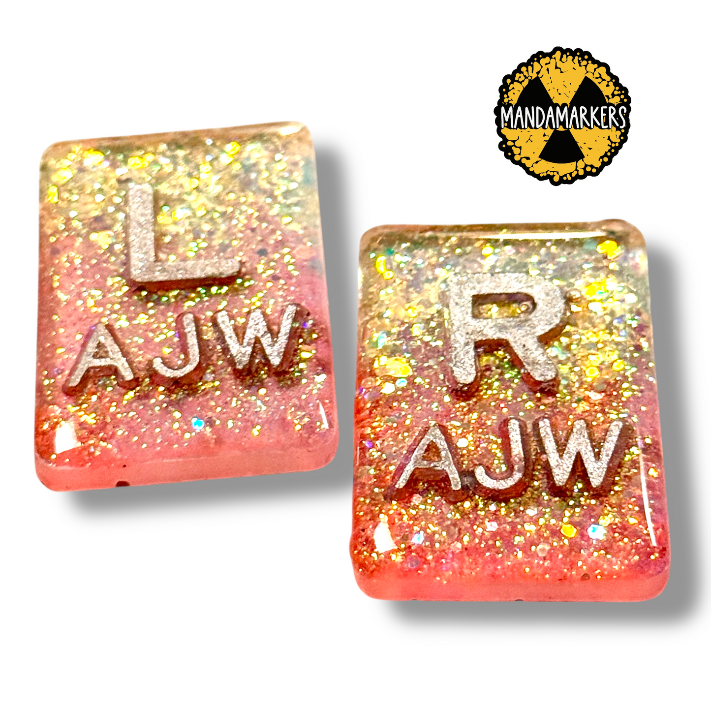 Iced Sherbet Glitter Xray Markers with Initials
