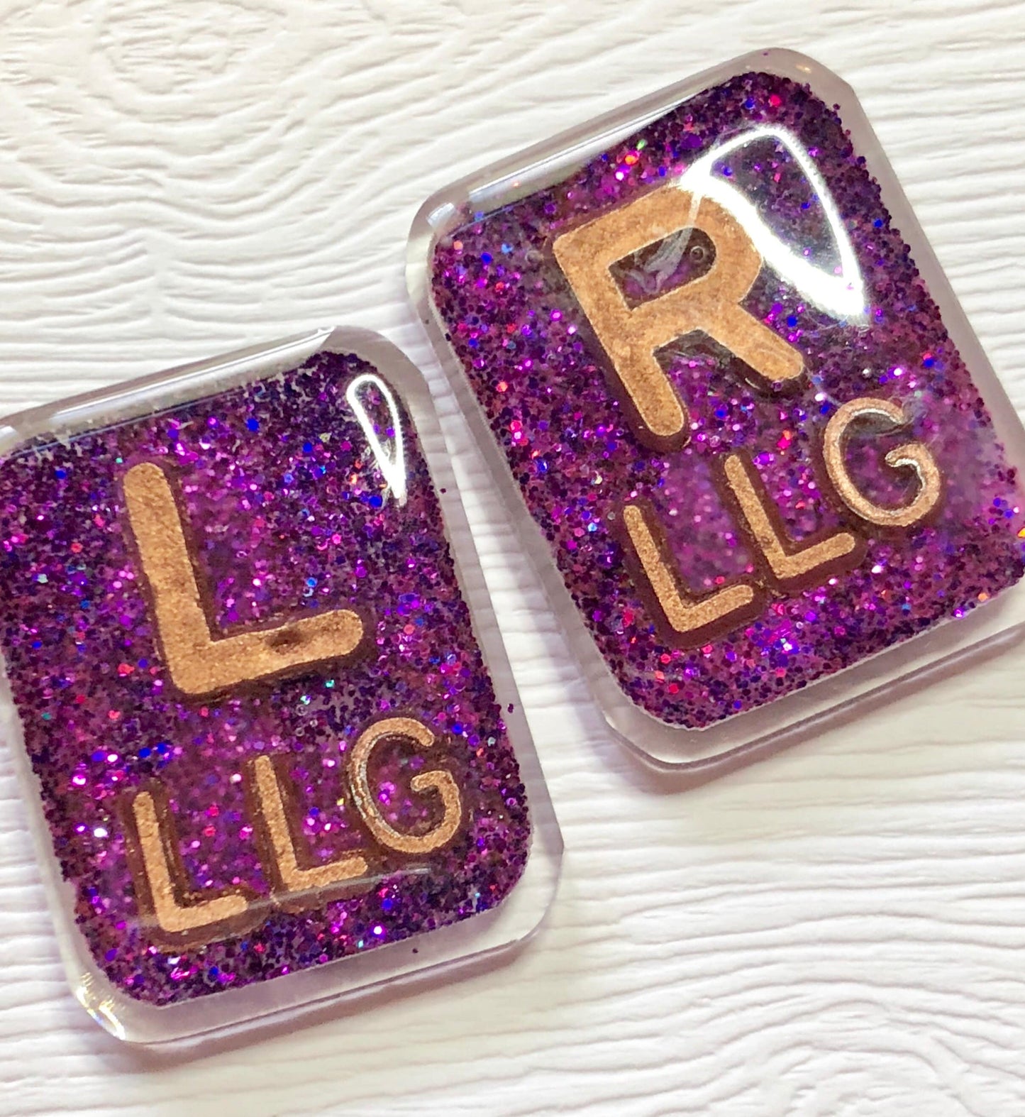 Xray Markers Purple with Gold Colored Lead Letters and Your Initials