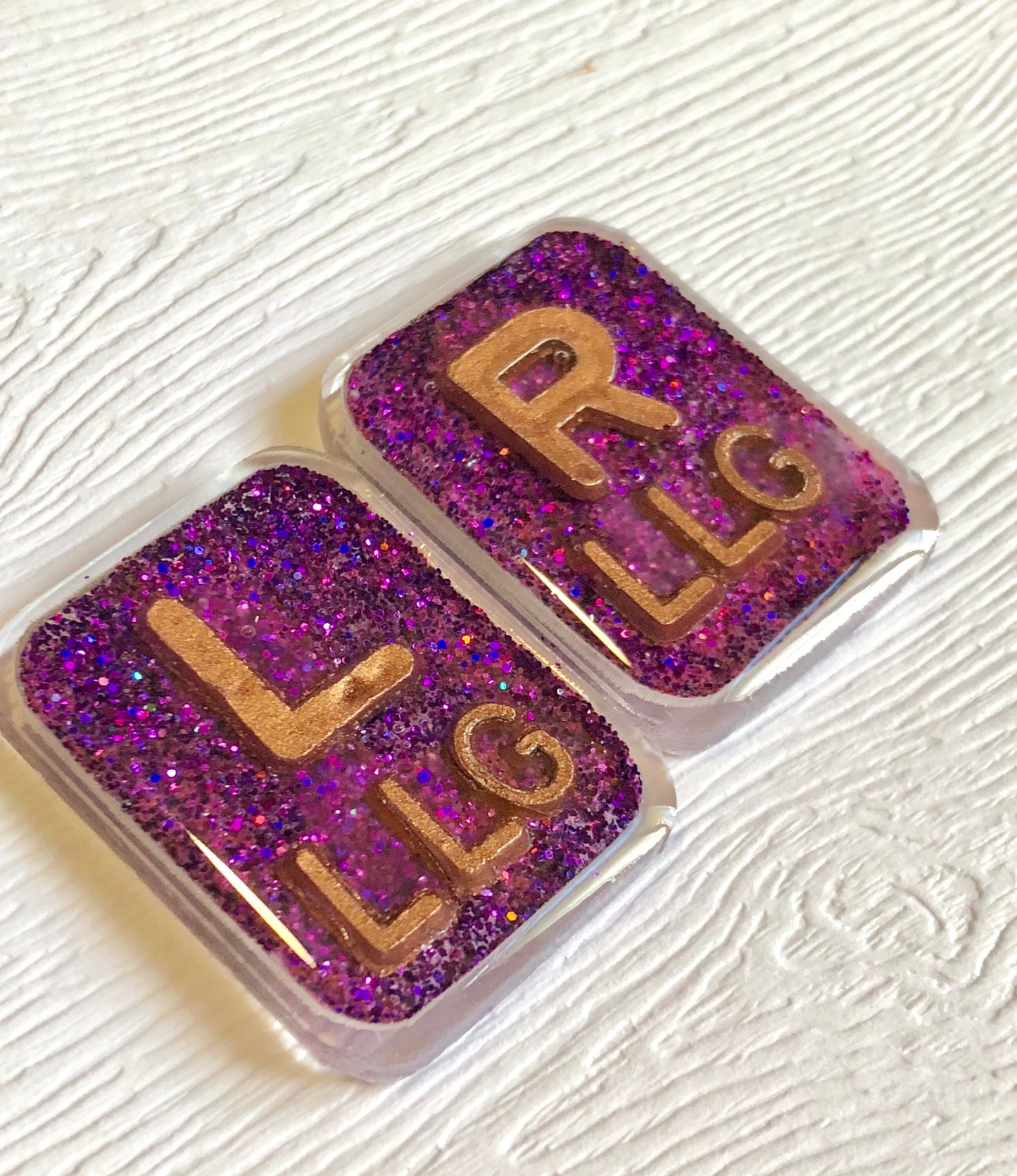 Xray Markers Purple with Gold Colored Lead Letters and Your Initials