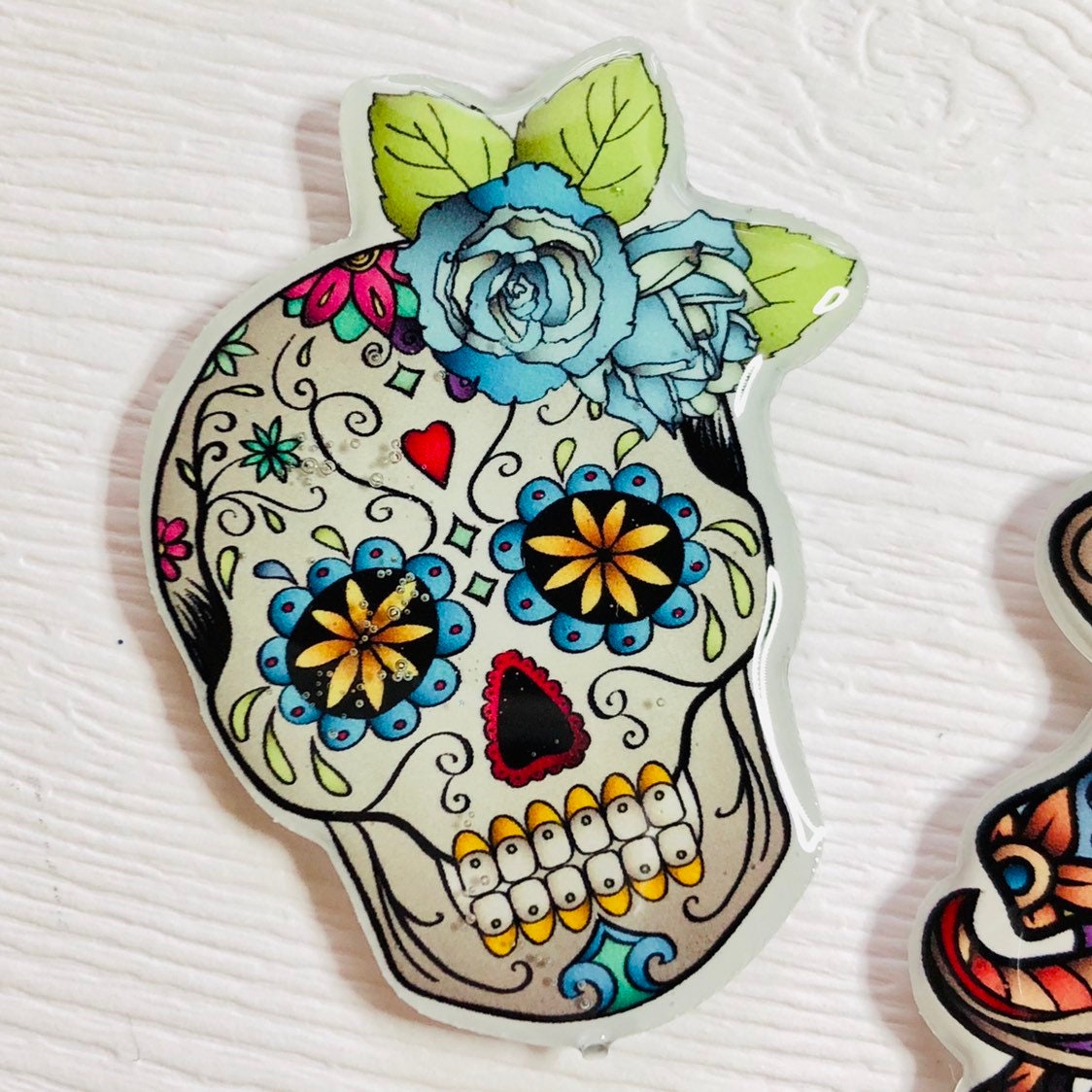 Mr and Mrs Day of the Dead Xray Markers Customized with Initials