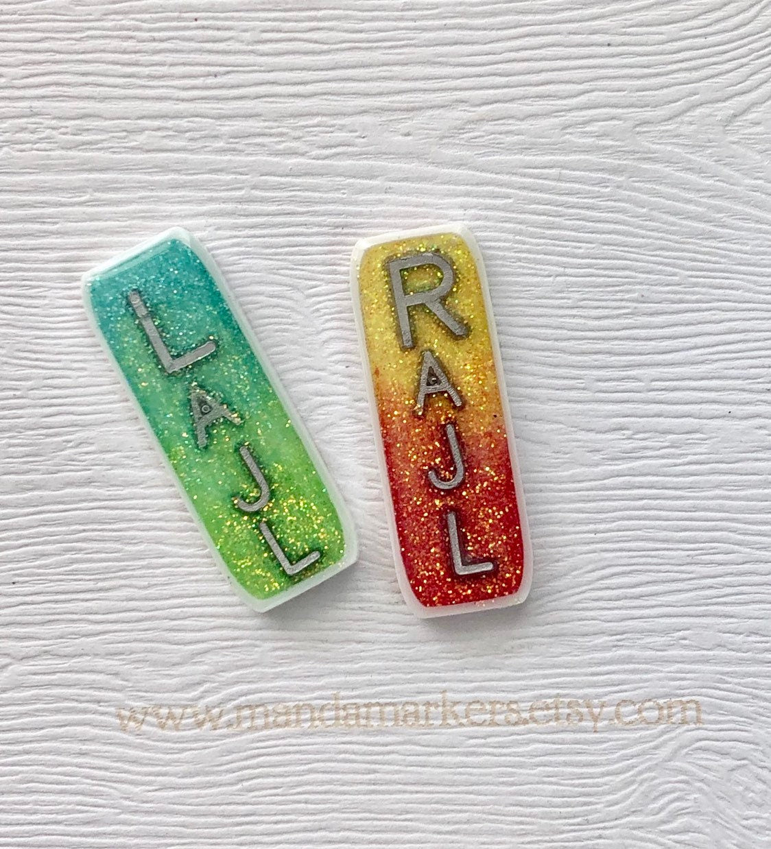 Xray Markers NICU 2 Initials Ombré Glitter