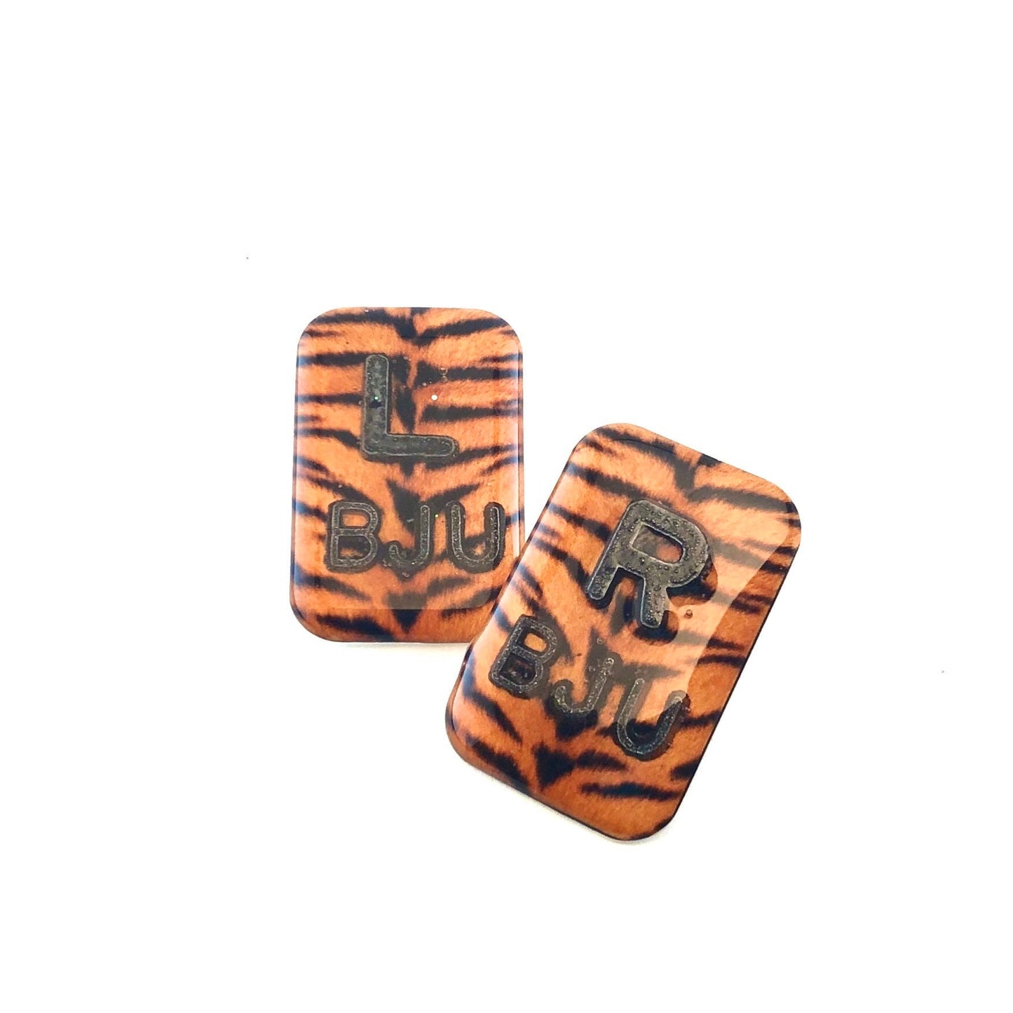 Tiger Animal Print Xray Markers Customized with BLACK Lead Initials