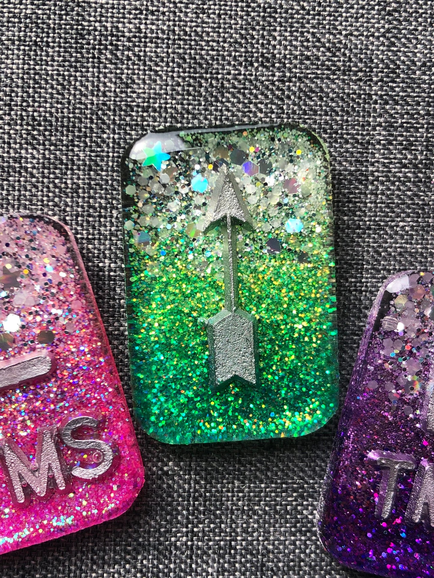 Ombre Xray Markers Rectangle Purple, Pink, and Green Customized with Initials/Arrow