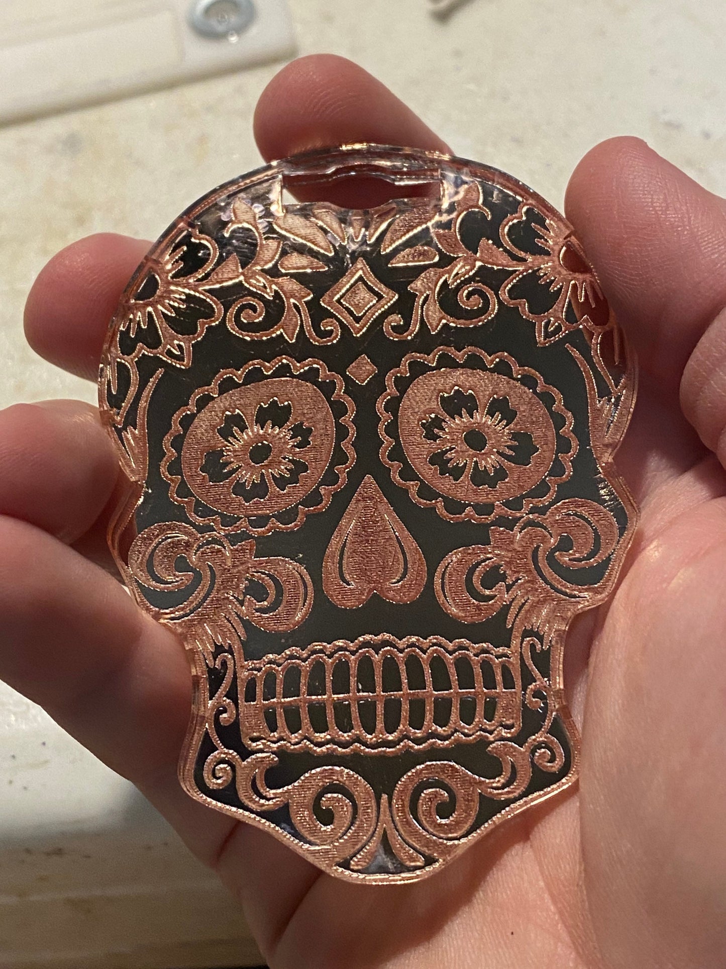 Radpad Rose Gold Mirror Look Sugar Skull for Holding Xray Markers