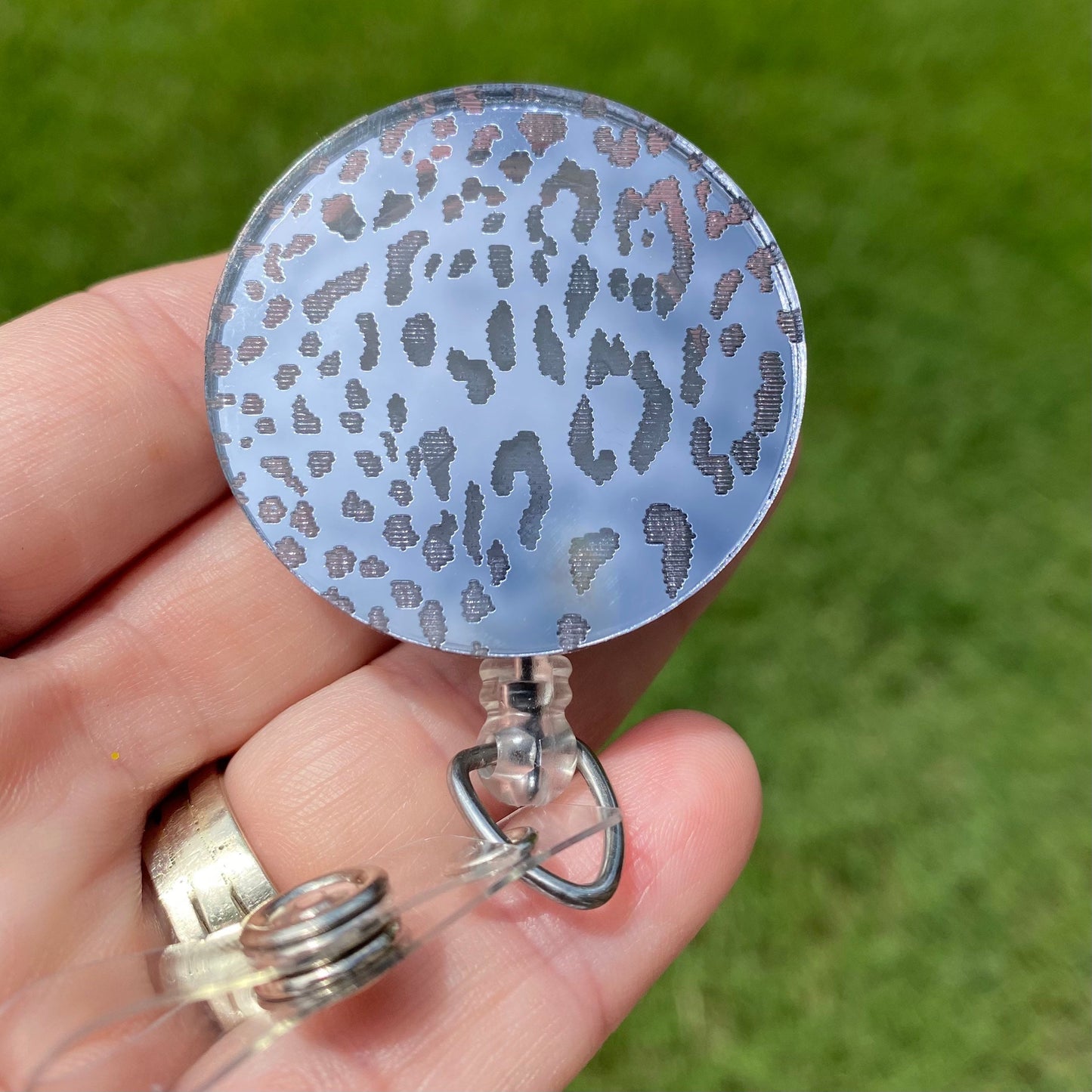 Badge Reel Black Leopard