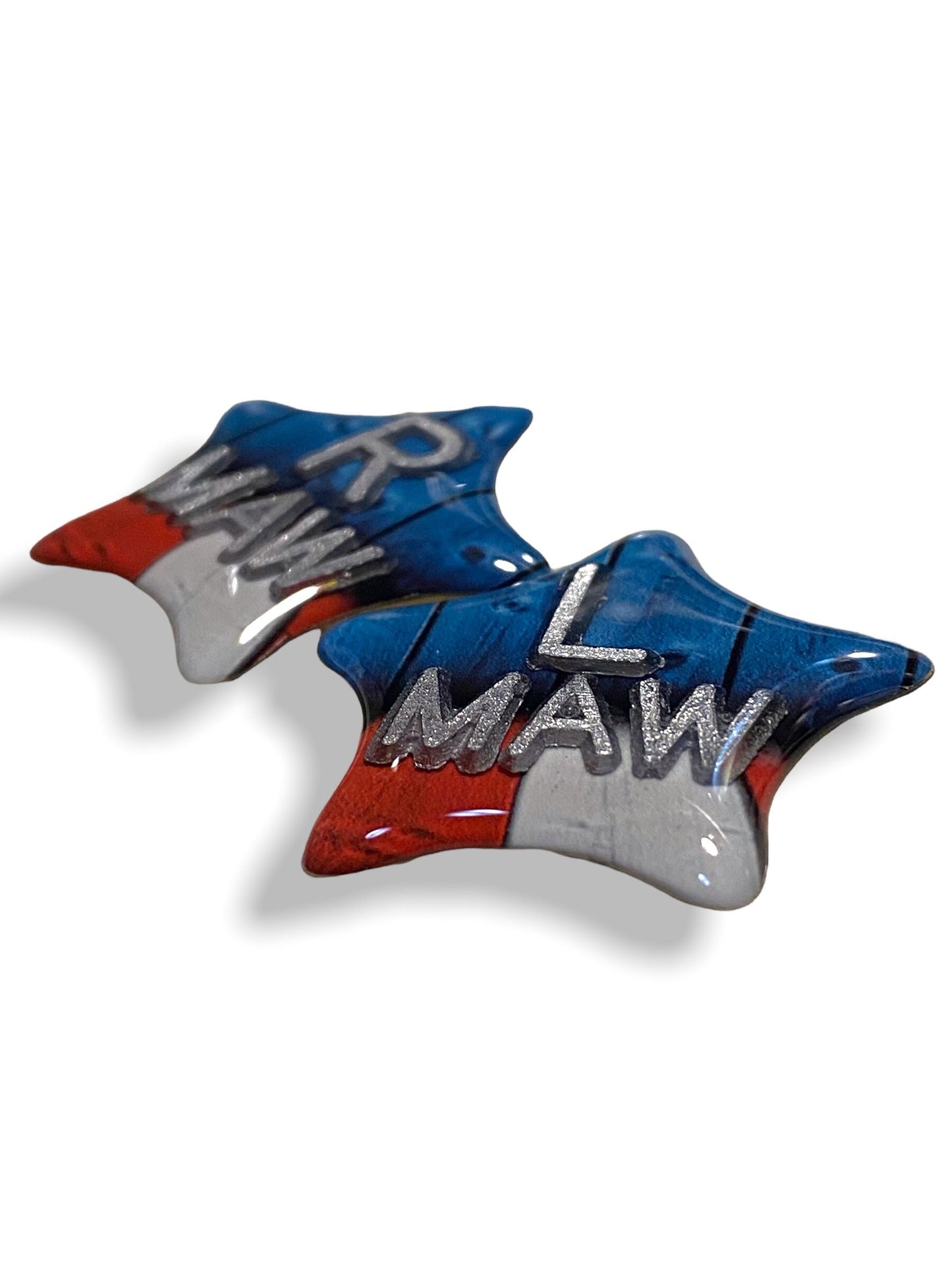 Red White and Blue American Star Xray Markers Customized with Initials