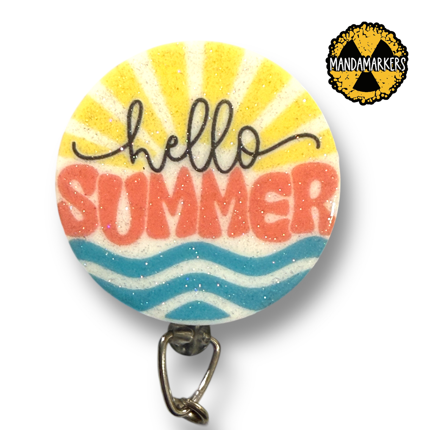 Badge Reel Sparkle Hello Summer