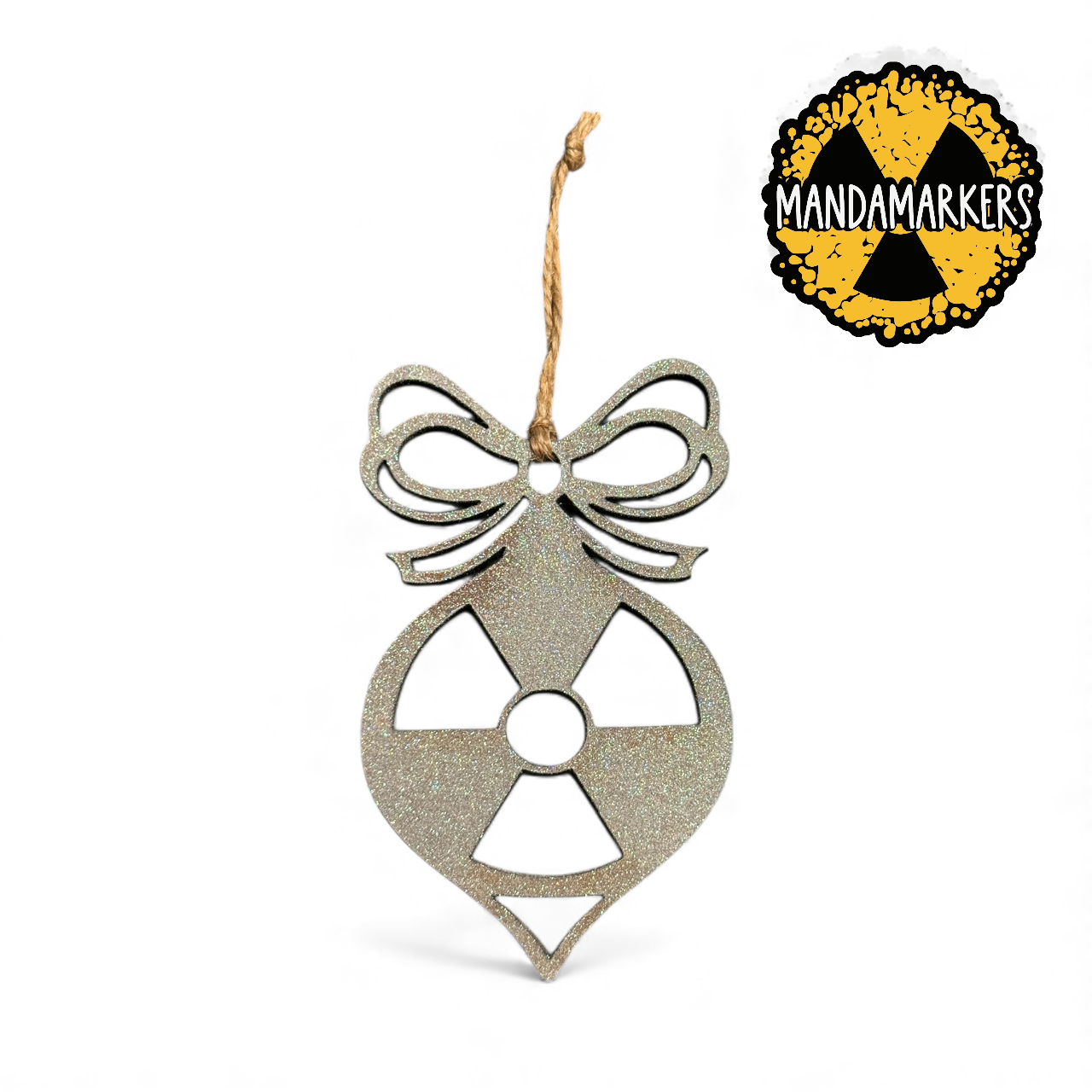 Christmas Ornament Radiation Symbol with Sparkles