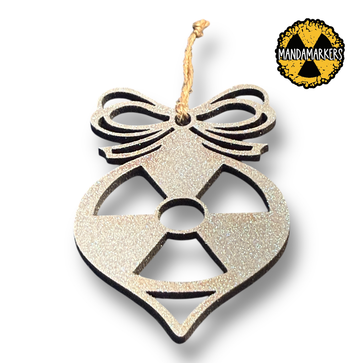 Christmas Ornament Radiation Symbol with Sparkles