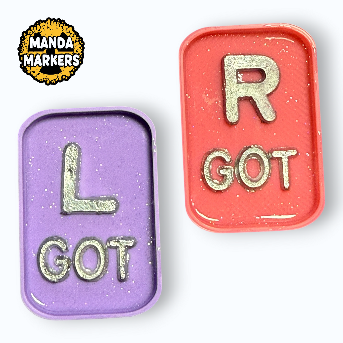 X-ray Markers Pink and Purple with Sparkle and Custom Initials