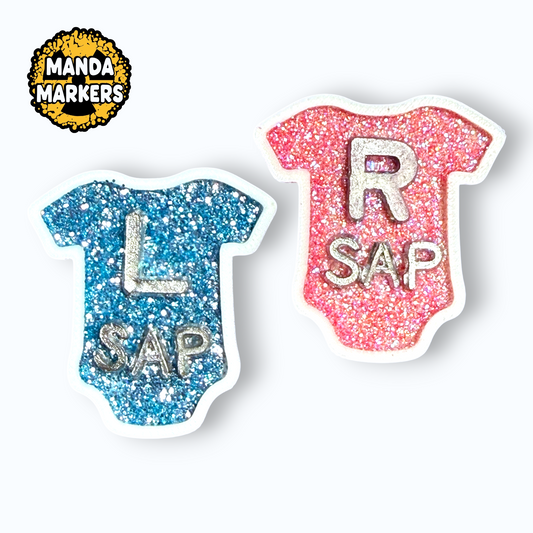 Baby Bodysuit Xray Markers - Cute Newborn Radiology with Radtech Initials for NICU