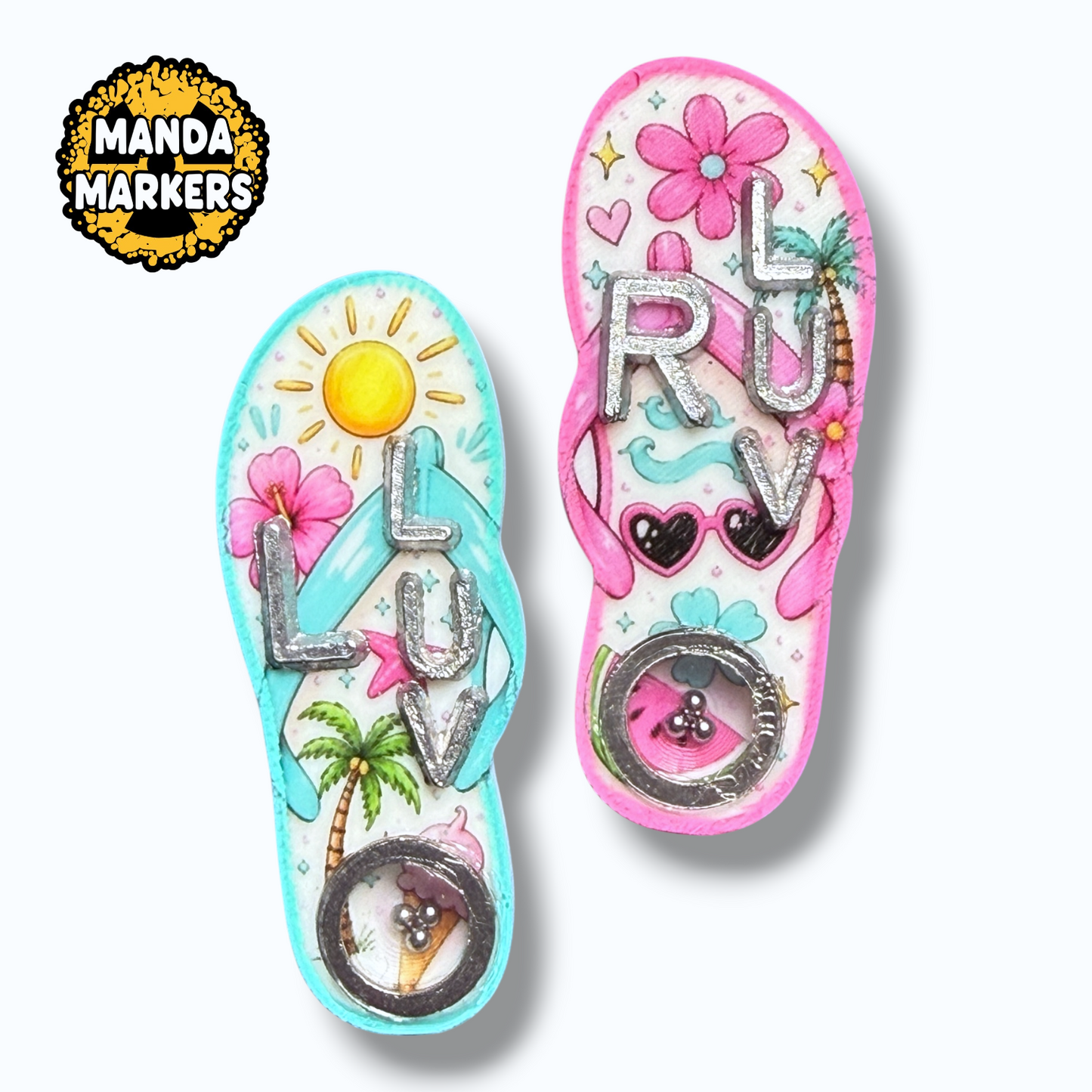 Flip Flop BB X-ray Markers Summer Vibes with Initials