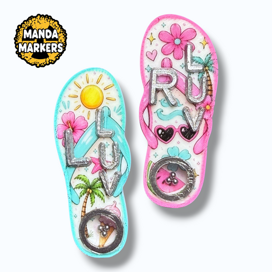 Flip Flop BB X-ray Markers Summer Vibes with Initials