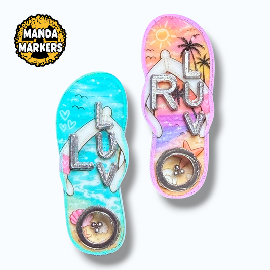 Flip Flop BB X-ray Markers Beach Vibes with Initials