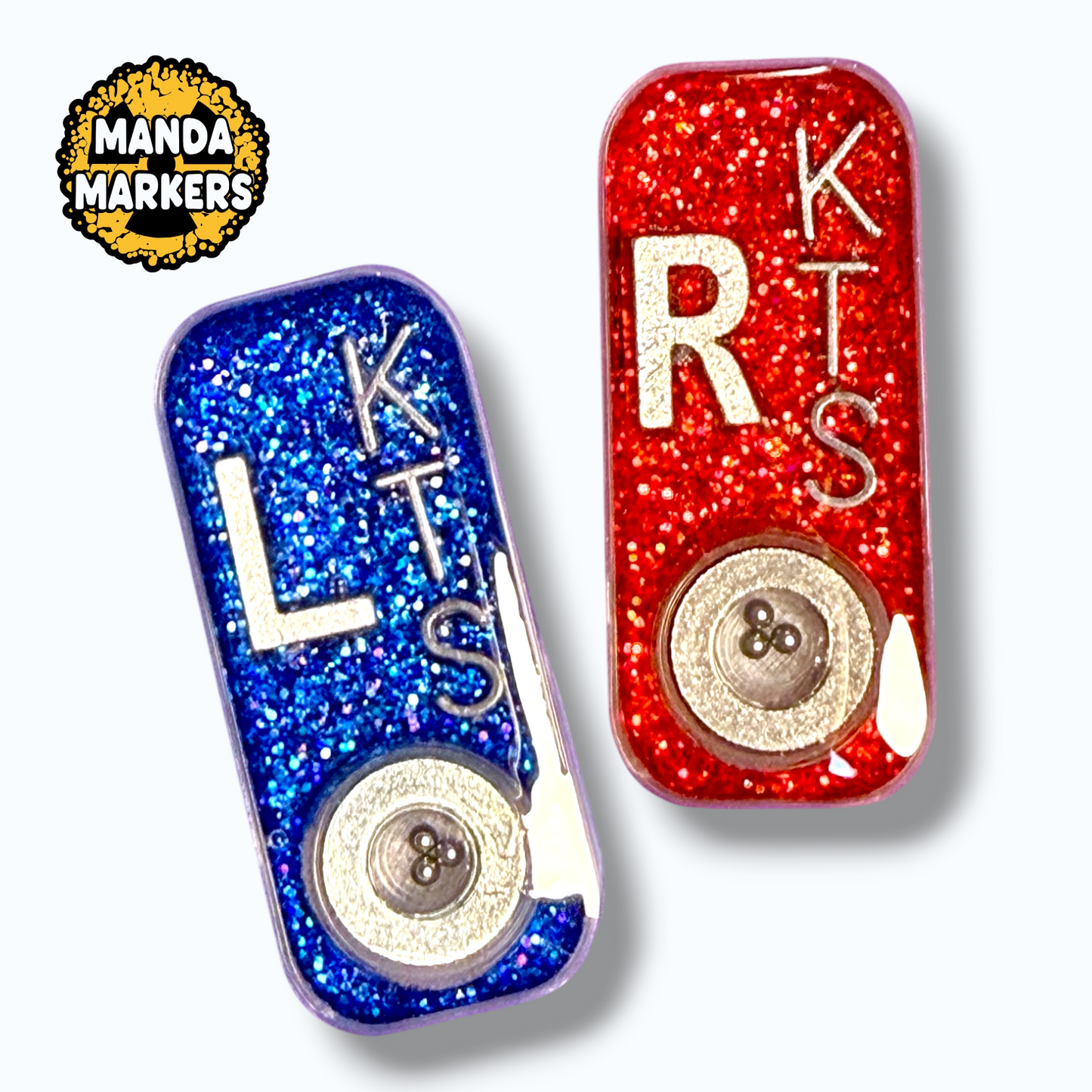 Red and Blue Glitter Xray Markerswith BB