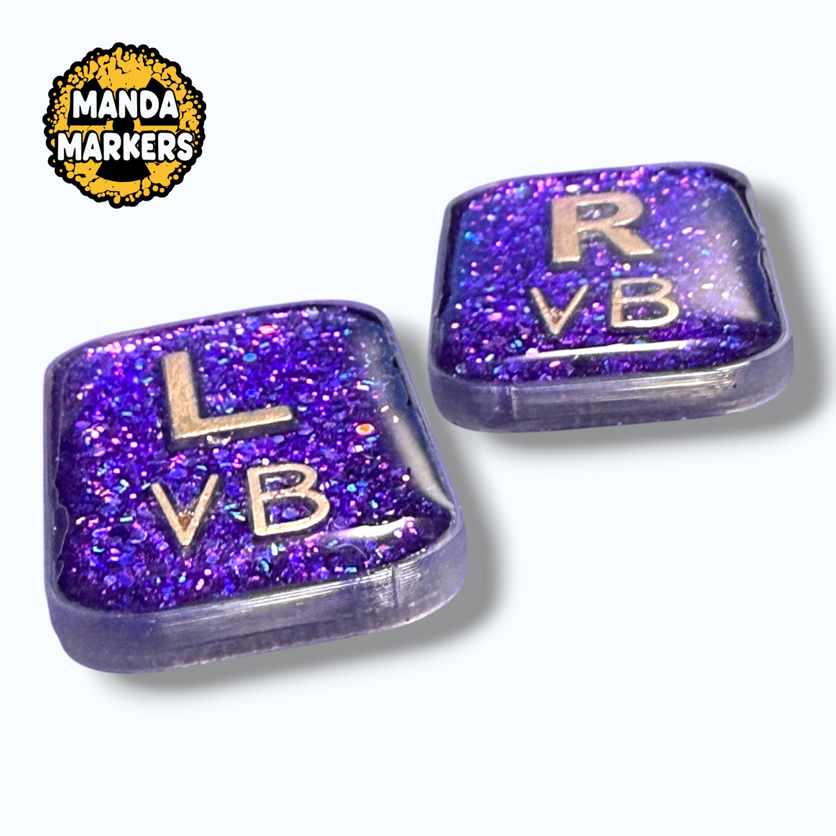 Xray Markers Purple with Rose Gold Colored Lead Letters and Your Initials