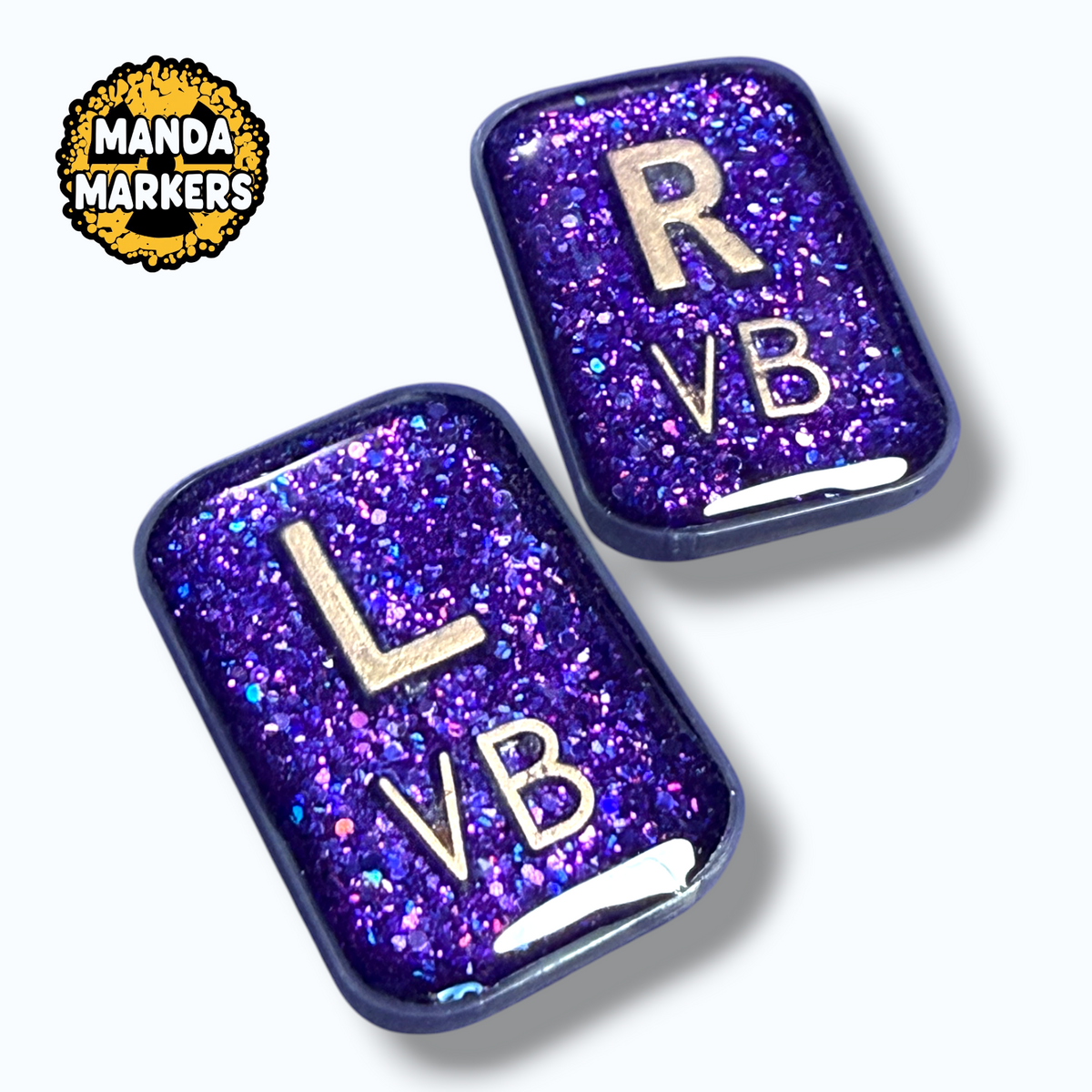 Xray Markers Purple with Rose Gold Colored Lead Letters and Your Initials