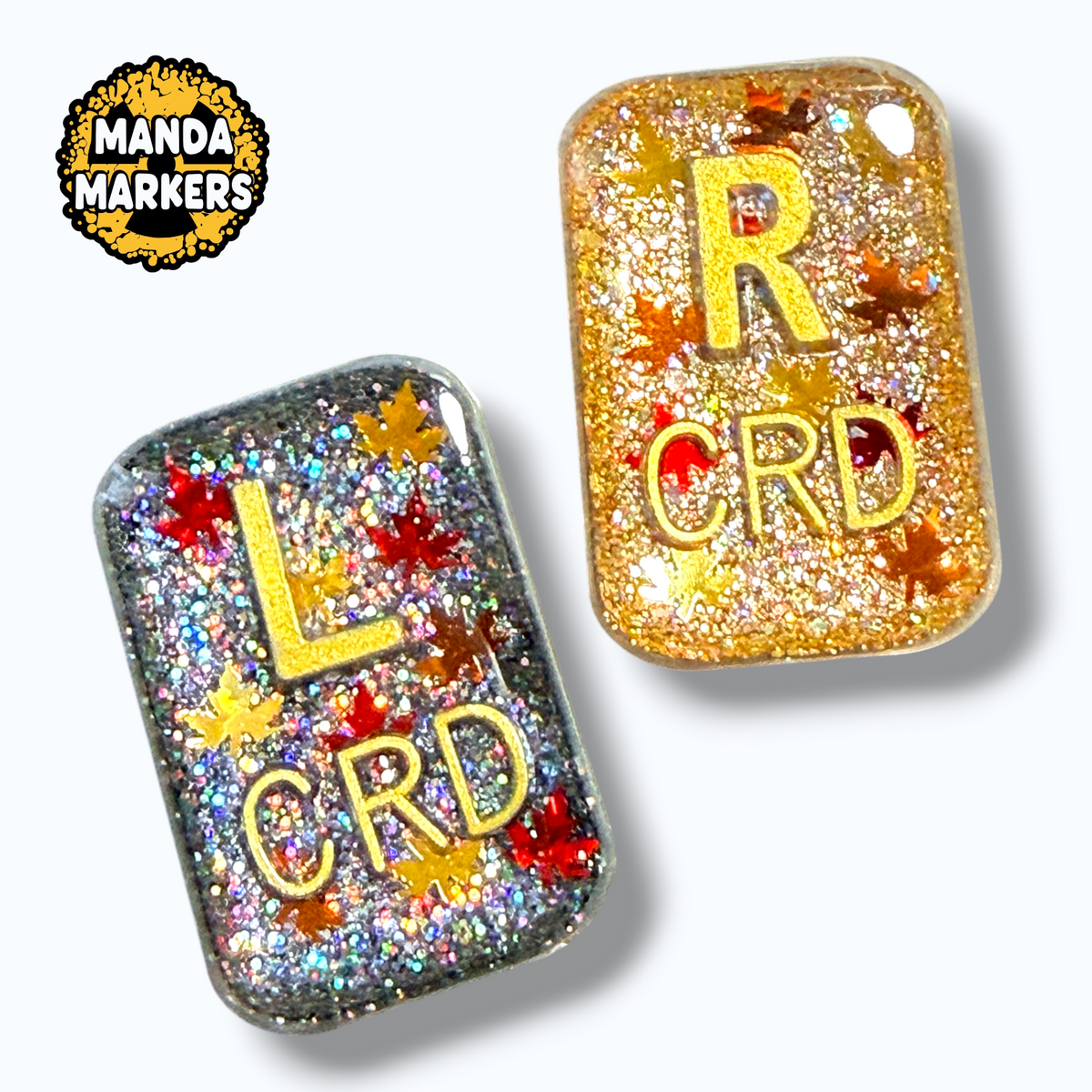 Xray Markers Fall Leaves with Gold Initials