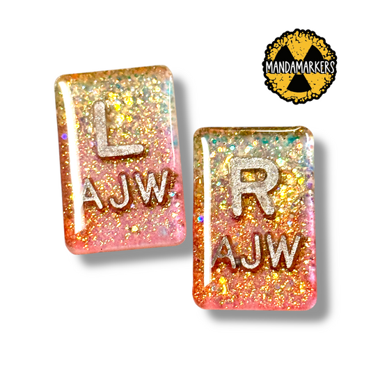 Iced Sherbet Glitter Xray Markers with Initials