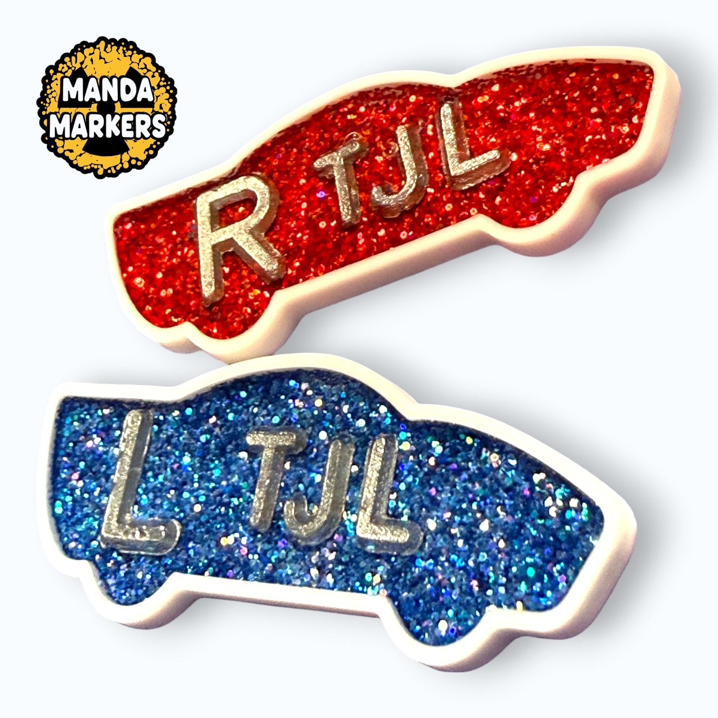 Race Car Glitter Xray Markers Customized with Initials
