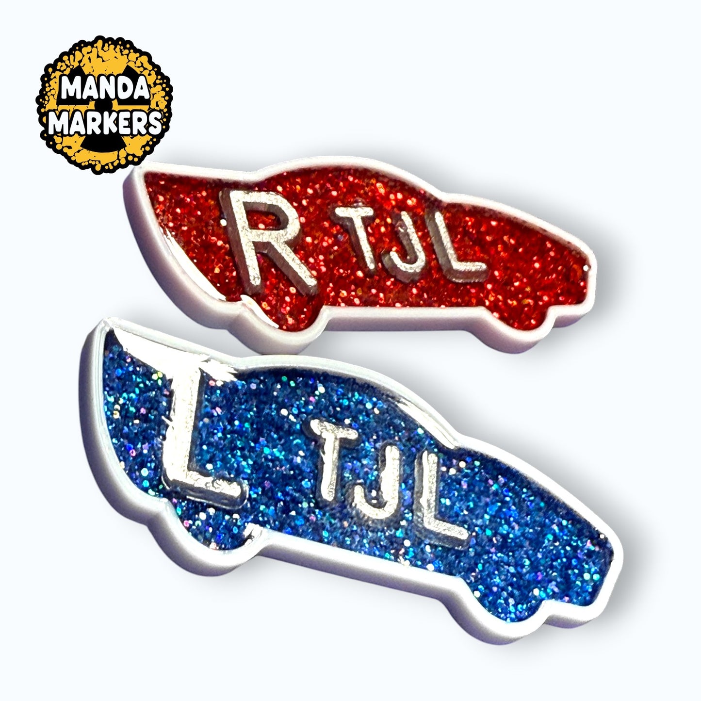 Race Car Glitter Xray Markers Customized with Initials
