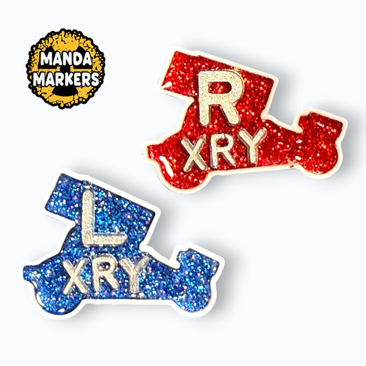 Sprint Car Glitter Xray Markers Customized with Initials