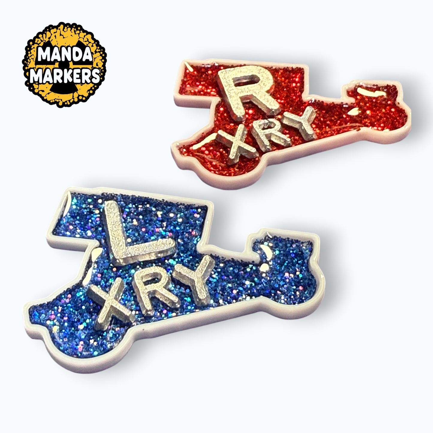 Sprint Car Glitter Xray Markers Customized with Initials