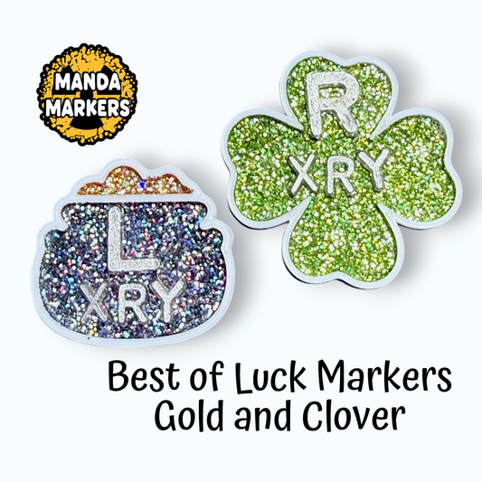 Best of Luck Custom Initial Xray Markers: Gold Pot, Clover Design