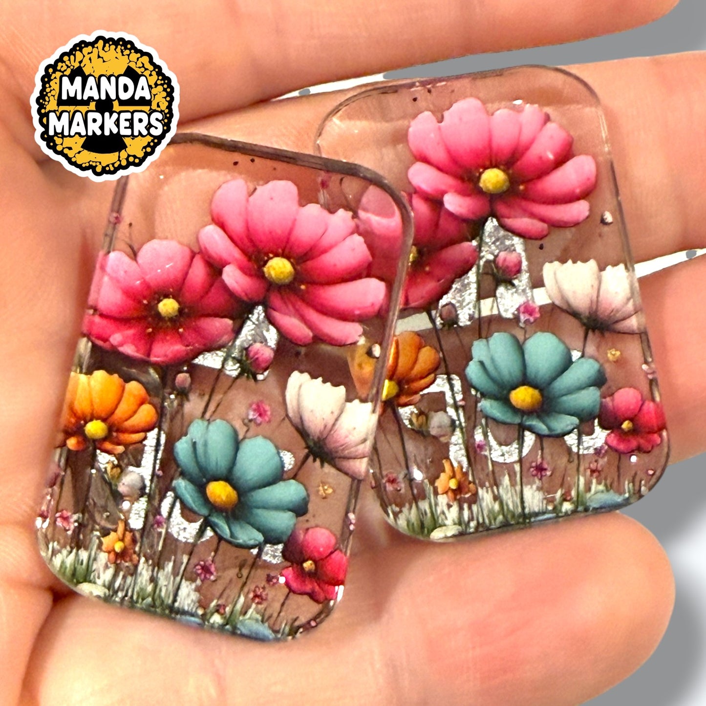 Pink Flower Xray Markers for with up to 3 Initials