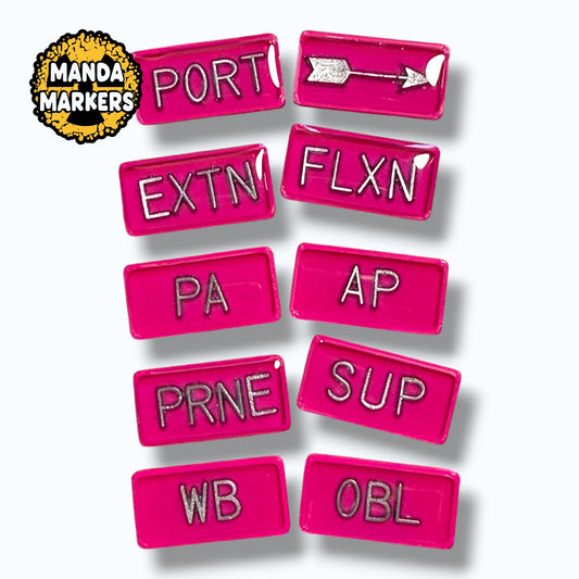 X-Ray Tech Positioning Markers: Set of 10 for Rad Techs, 14 Color Choices