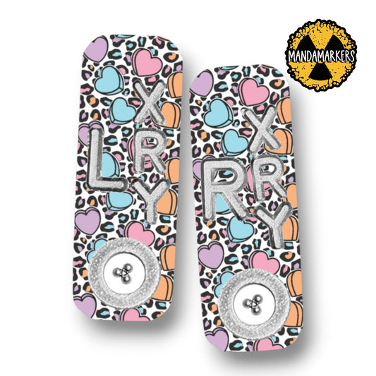 Leaopard Candy Heart Valentine Xray Markers with BB