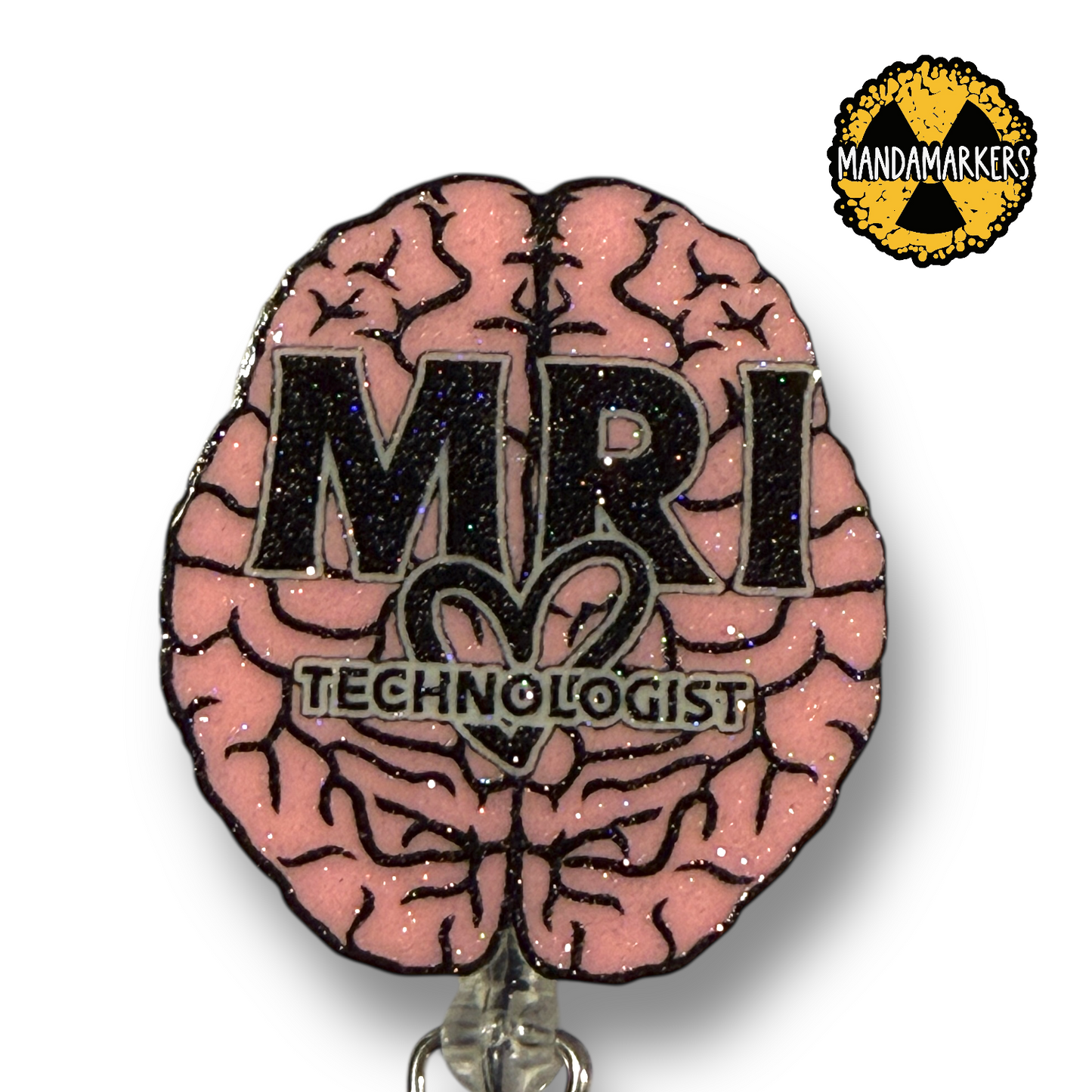 Badge Reel Sparkle MRI Technologist Brain