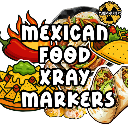 Mexican Food Xray Markers Customized with Initials on the Back