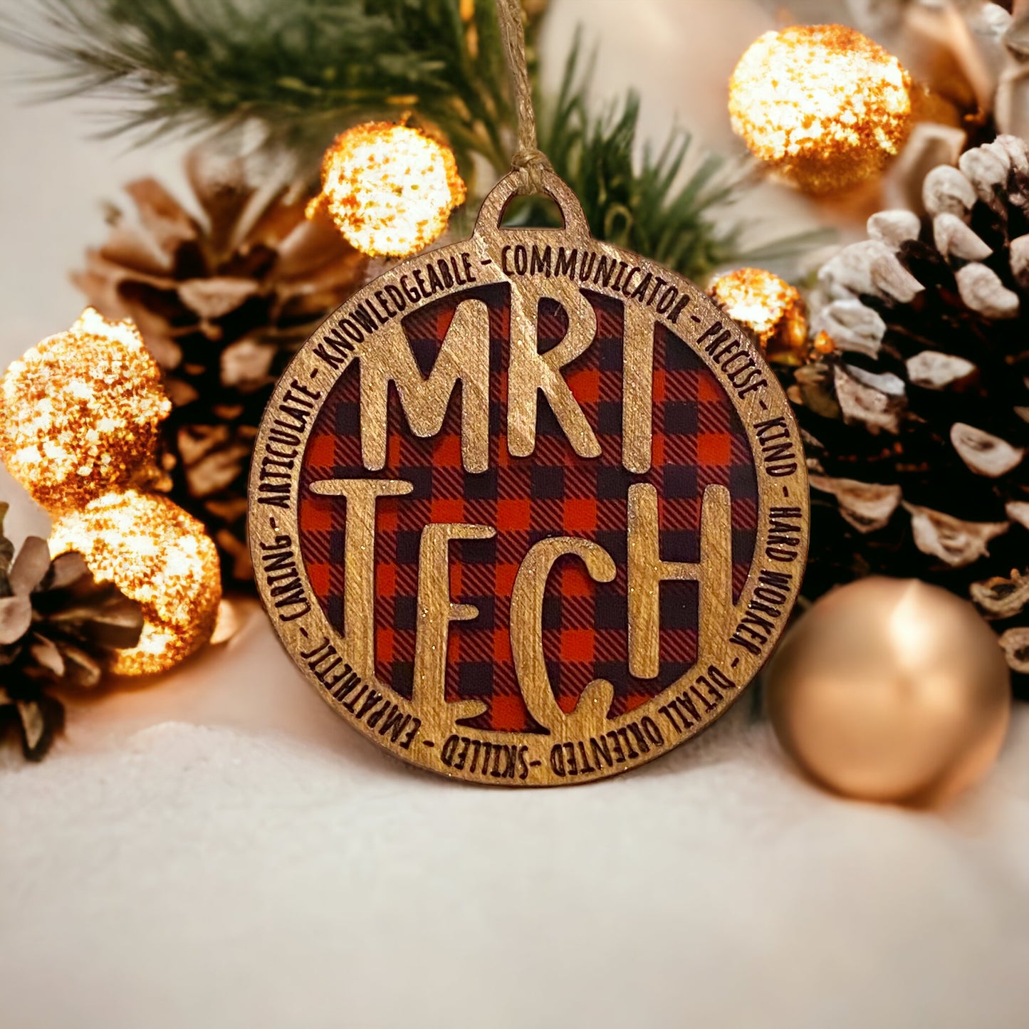 MRI Buffalo Plaid Christmas Ornament