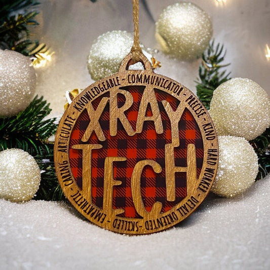 XRAY Tech Buffalo Plaid Christmas Ornament