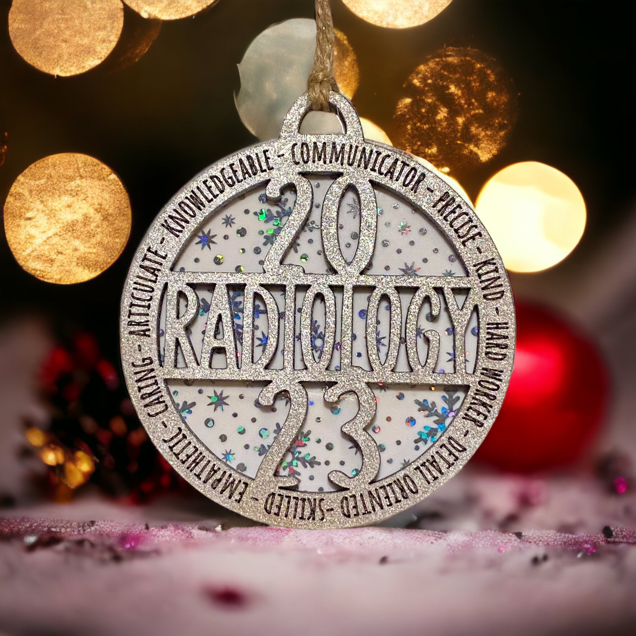 Christmas Ornament Radiology Snowflake Silver – MandaMarkers