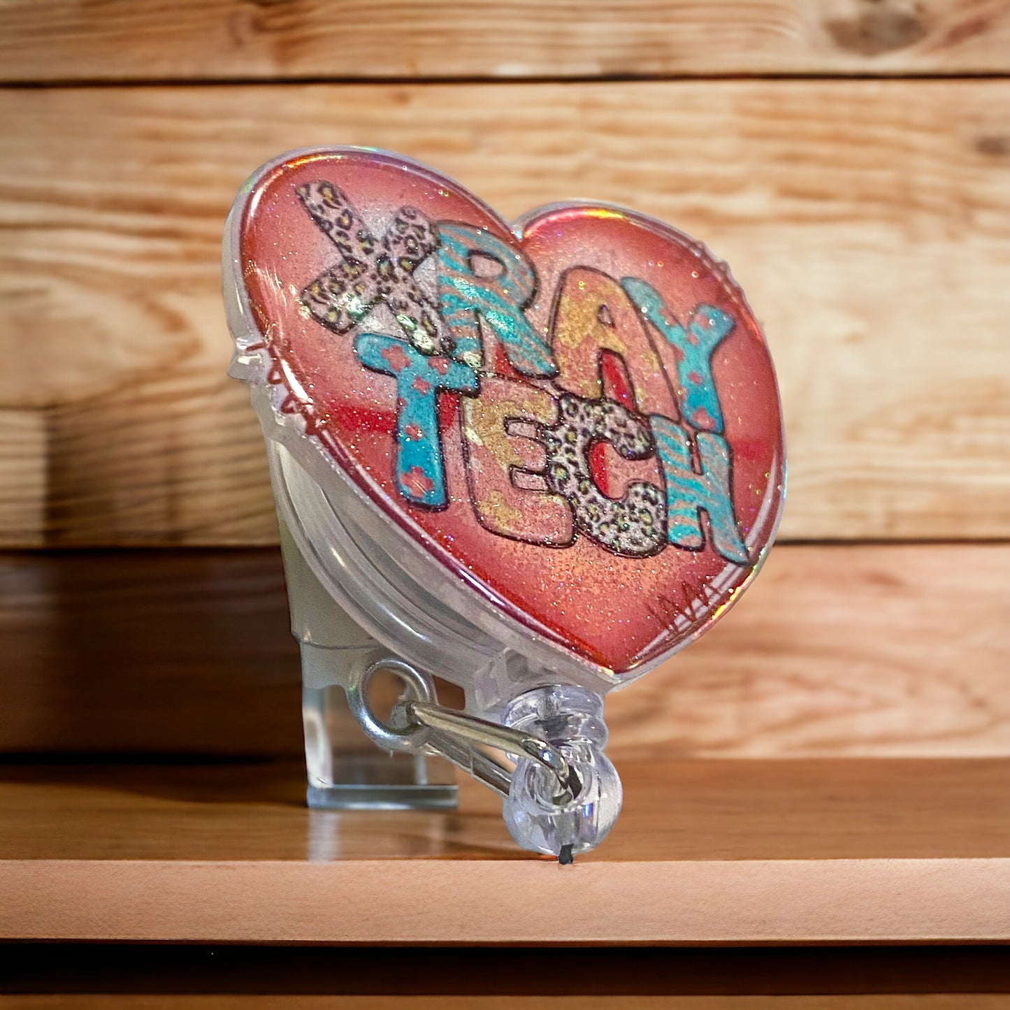 Heart Xray Tech Badge Reel Holographic Sparkle