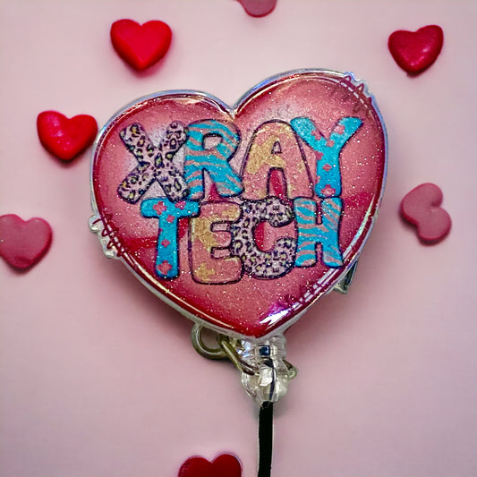 Heart Xray Tech Badge Reel Holographic Sparkle