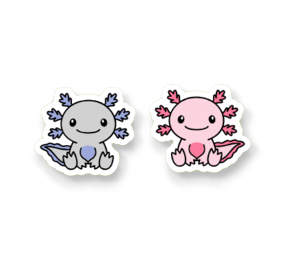 Axolotl Xray Markers with Sparkles and 2-3 Initials
