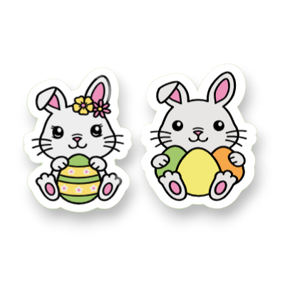 Easter Bunny Xray Markers with Sparkles and 2-3 Initials