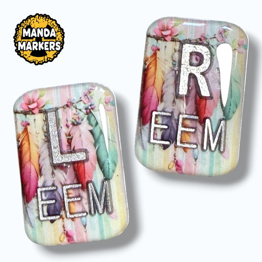 Boho Feather Xray Markers Customized with up to 3 Initials