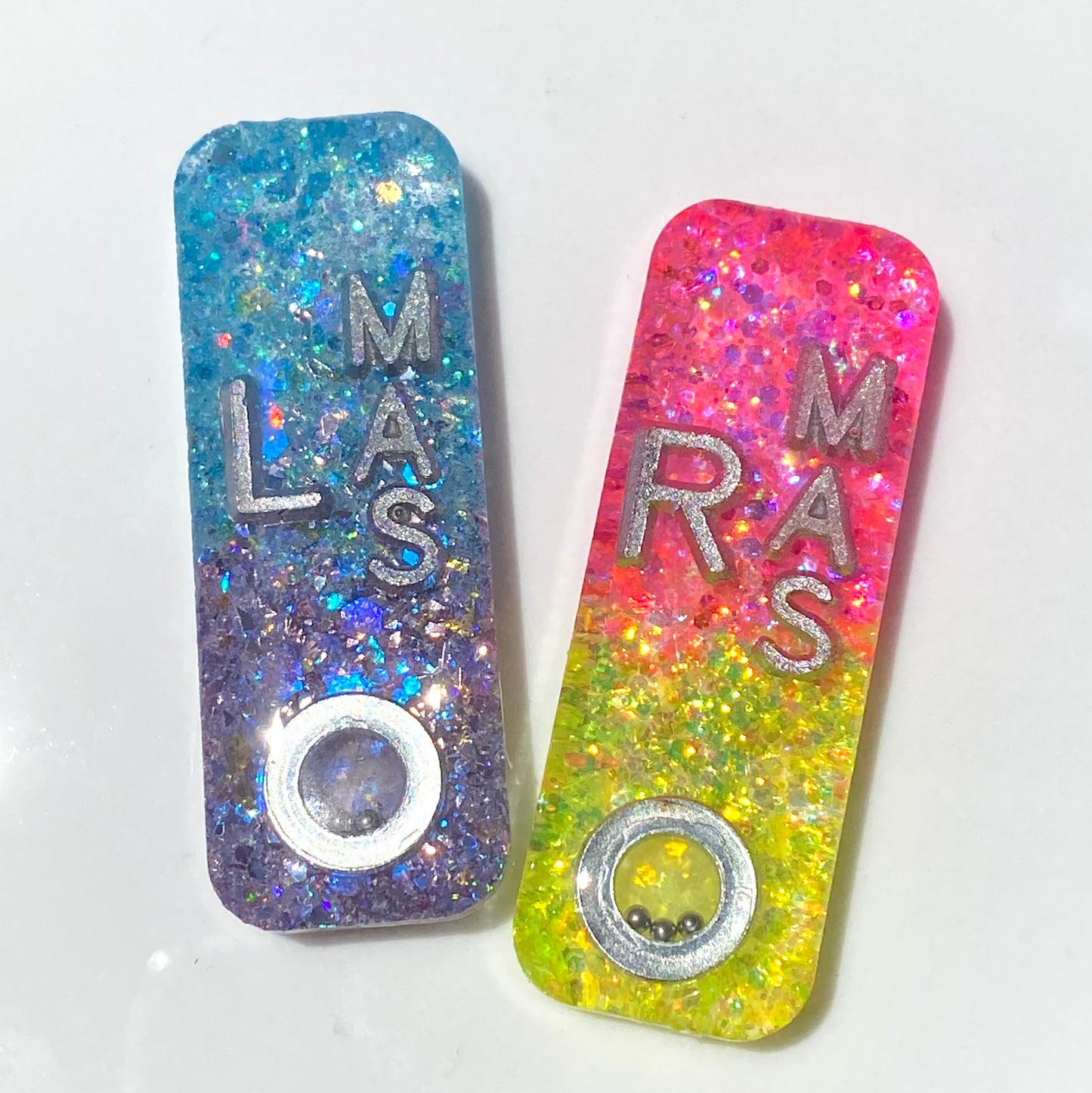 Neon Glitter BB Mitchell Xray Markers  Customized with Lead Initials