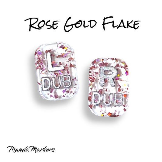 Rose Gold Flake Xray Markers Rectangle Customized with Lead Initials