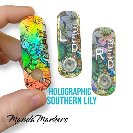 Southern Lily Holographic BB Mitchell Xray Markers  Customized with Lead Initials