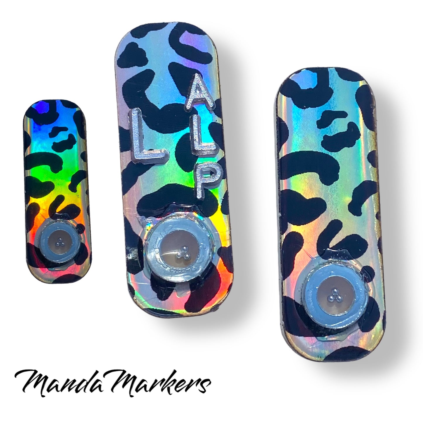 Mystic Leopard Holographic BB Mitchell Xray Markers  Customized with Lead Initials