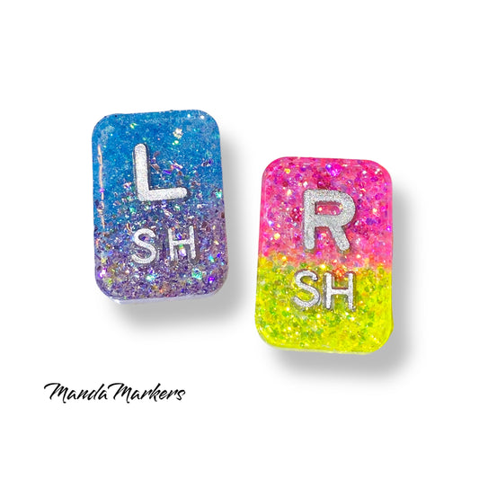 Neon Ombre Xray Markers Rectangle Customized with 2-3 Initials