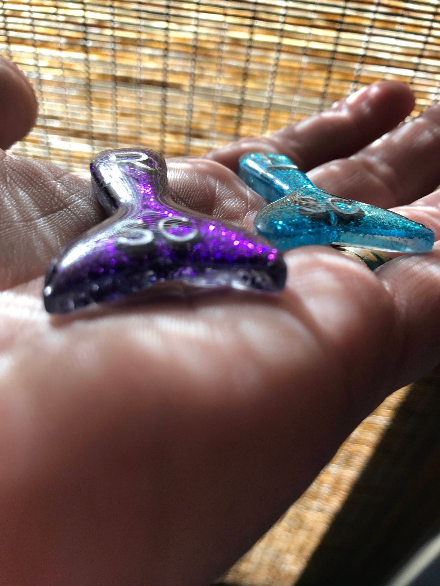 Mermaid Tail Xray Markers Teal and Purple Glitter