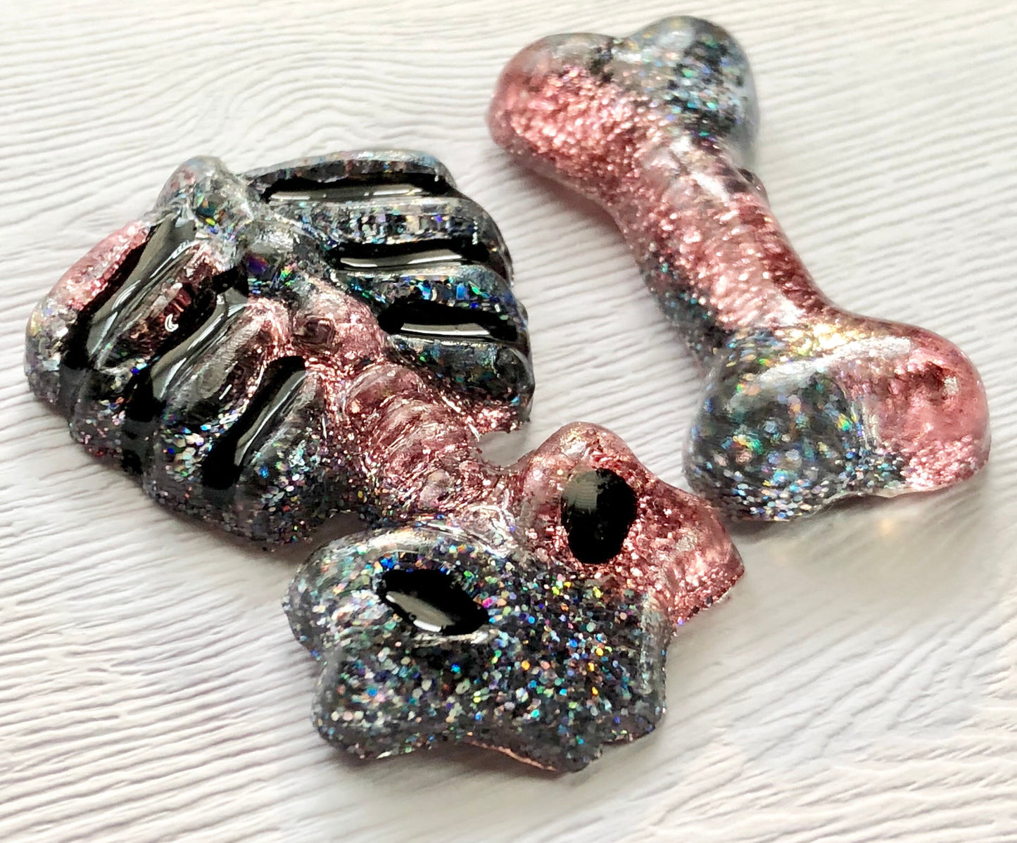 Ombre Torso and Bone Xray Markers Rose Gold and Black Customized with Two Initials